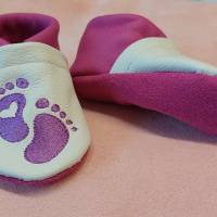 Krabbelschuhe Lauflernschue Puschen Baby Kinder Baby Füsse  Leder Handmad personalisiert Bild 3
