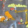 0,25m RESTSTÜCK Jersey Baumwolljersey Baustelle / Baufahrzeuge / Fahrzeuge auf grau Bild 5