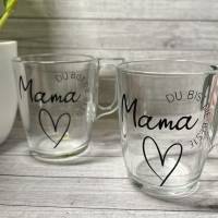 Geschenkset „Mama du bist die Beste“ Muttertag Geburtstag etc. Teeglas Herz Tasse Spruch Tee Teesieb Schokoherzen Bild 5