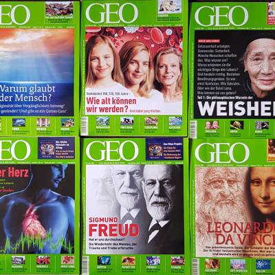 Zeitschrift GEO 1-6/2006 Glaube, Alternsforschung, Serie Weisheit, Unser Herz, Sigmund Freud, Leonardo da Vinci