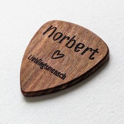 Plektrum aus Echtholz - Personalisierte Geschenke für Musiker und Gitarrenliebhaber zum Geburtstag und besondere Anlässe