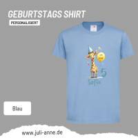 Personalisiertes Shirt GEBURTSTAG Zahl & Name personalisiert Party Giraffe Bild 2