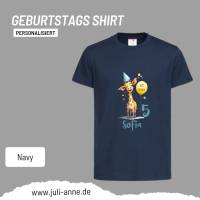 Personalisiertes Shirt GEBURTSTAG Zahl & Name personalisiert Party Giraffe Bild 4