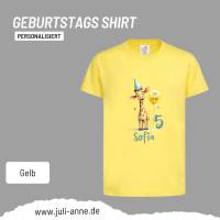 Personalisiertes Shirt GEBURTSTAG Zahl & Name personalisiert Party Giraffe Bild 5