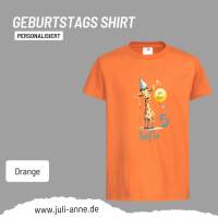 Personalisiertes Shirt GEBURTSTAG Zahl & Name personalisiert Party Giraffe Bild 6