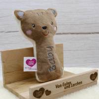Bär Teddy Personalisiertes Kuscheltier Greifling mit Namen Plüschtier personalisiertes Stofftier mit Namen Bild 3