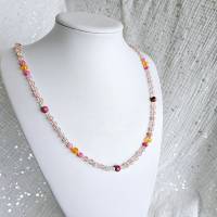 Perlenkette ohne Anhänger, bunte Kette Damen, halblange Halskette, mittellange Damenkette Bild 10