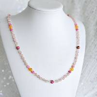 Perlenkette ohne Anhänger, bunte Kette Damen, halblange Halskette, mittellange Damenkette Bild 4