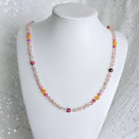 Perlenkette ohne Anhänger, bunte Kette Damen, halblange Halskette, mittellange Damenkette Bild 8