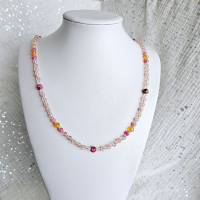 Perlenkette ohne Anhänger, bunte Kette Damen, halblange Halskette, mittellange Damenkette Bild 9