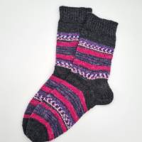 Gestrickte bunte Socken, Gr. 36/37, Stricksocken, Kuschelsocken aus 4 fach Sockenwolle handgestrickt Bild 2