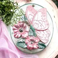 Blumen und Schmetterling Anhänger Silikon Gießform, Reliefform Geschenkanhänger, Frühling Silikonform Bild 3