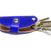 Leder Schlüsselbund Schlüsseletui Personalisierbar – Saddle OX – Blue Bild 2
