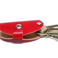Leder Schlüsselbund Schlüsseletui Personalisierbar – Saddle OX – Ruby Bild 5
