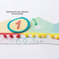 Geburtstagskrone für Kinder, Regenbogen, Partykrone Baumwolle mit wechselbaren Zahlen 1-6 Jahre und Aufbewahrungsta Bild 4