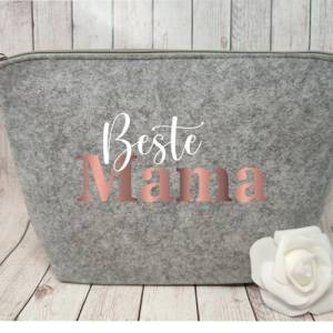 Kosmetiktasche Beste Mama Metallic | Tasche |Personalisierter Kosmetikbeutel | Kulturtasche | Weihnachtsgeschenk Mama Bild 2