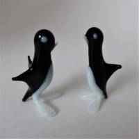 Murano Glas Glasfigur Pinguin Set aus Muranoglas mundgeblasen ohne Gebrauchsspuren wie neu Bild 1