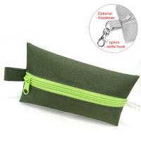 Täschchen wetbag KHAKI grün Outdoorstoff Zipper hellGRÜN, TaTüTa Inhalator Kosmetik, BuntMixxDESIGN Bild 1