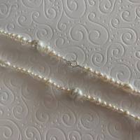 Perlenkette extra lang 140 cm, weiß, Zuchtperlenkette mit Zirkonia, besonderes Geschenk, Handarbeit aus Bayern Bild 5