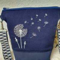 Crossbag FRIDA Damen blau Crossbodybag bestickt Pusteblume Handtasche Tasche verstellbares Gurtband Bild 4