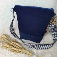 Crossbag FRIDA Damen blau Crossbodybag bestickt Pusteblume Handtasche Tasche verstellbares Gurtband Bild 8