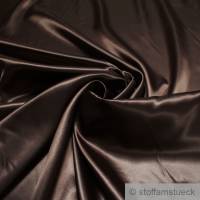 Stoff Polyester Satin dunkelbraun leicht blickdicht glänzend glatt schokobraun braun Bild 1