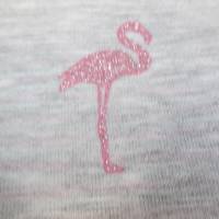 Rest: 0,87 x 1,60 m Jersey  Doubleface Glitter Glitzer Flamingo/Streifen Rosa (1m/11,49€) Bild 3