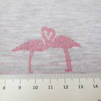 Rest: 0,87 x 1,60 m Jersey  Doubleface Glitter Glitzer Flamingo/Streifen Rosa (1m/11,49€) Bild 4
