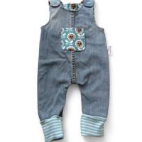 Upcycling-Babystrampler aus Jeans mit Jersey-Tasche Größe 62 Bild 3