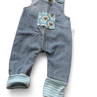 Upcycling-Babystrampler aus Jeans mit Jersey-Tasche Größe 62 Bild 4