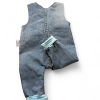 Upcycling-Babystrampler aus Jeans mit Jersey-Tasche Größe 62 Bild 8