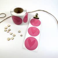Aufkleber rund mit Herz Sticker PINK Geschenkaufkleber mit UV-Effekt Geschenksticker Partysticker Bild 3