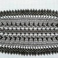 Häkeldeckchen Häkeldecke Decke Tischläufer oval schwarz Handarbeit häkeln Bild 2