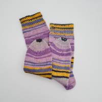 Gestrickte bunte Socken, Gr. 36/37, Stricksocken, Kuschelsocken aus 4 fach Sockenwolle handgestrickt Bild 3