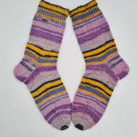 Gestrickte bunte Socken, Gr. 36/37, Stricksocken, Kuschelsocken aus 4 fach Sockenwolle handgestrickt Bild 4