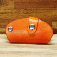 Leder Schlüsselbund Schlüsseletui Personalisierbar – Saddle OX – Orange Bild 1