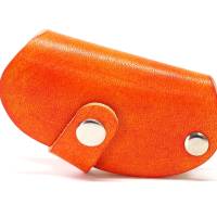 Leder Schlüsselbund Schlüsseletui Personalisierbar – Saddle OX – Orange Bild 4