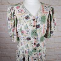 True Vintage 80er Trachten Kleid Dirndl 38 40 M Crazy Folklore Muster Tullmann Maxikleid Bild 1
