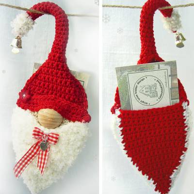 Häkelanleitung - Snorrling, der Geschenke-Wichtel-Anhänger mit Biegezipfel und Taschen - PDF