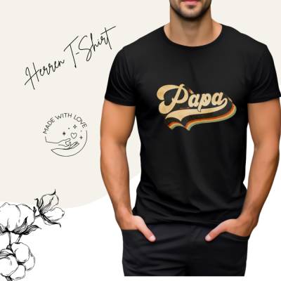 Herren T-Shirt/ mit Aufdruck ,,Papa''/ T-Shirt für Herren/ Vatertagsgeschenk/ Geschenk f&uu