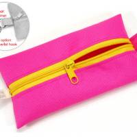 Täschchen wetbag rosa PINK Outdoorstoff, Zipper GELB, TaTüTa Inhalator Kosmetik Schlüsselanhänger, BuntMixxDESIGN Bild 1