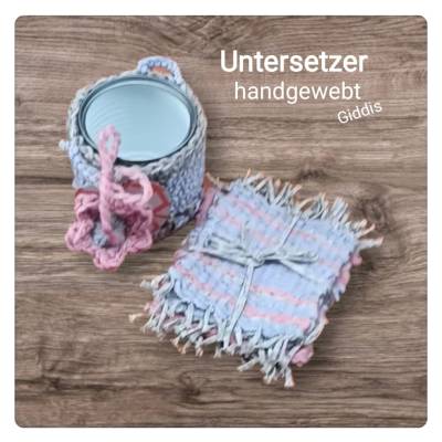 Untersetzer handgewebte, 4er-Set mit Aufbewahrungsdose