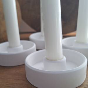 Kerzenständer Kerzenteller Kerzenhalter für Stabkerzen klein rund Tischdekoration zu Hochzeit Geburtstag Weihnachten Fir Bild 1