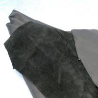 9€/kg 800g Lederstück Schwarz beide Seiten echtes glattes Leder Bild 3