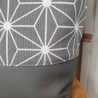 Crossbodybag FRIDA Damen Crossbag Umhängetasche schlicht Canvas Kunstleder geometrisches Muster grau Bild 7