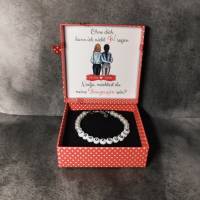 Perlenarmband mit Geschenkbox - Willst du meine Trauzeugin sein? - personalisiert mit Namen & Grafik *Braut, Hochzeit Bild 9