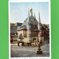 AK - Wernigerode am Harz -  Rathaus mit Marktbrunnen - 60er Jahre - ungelaufen Bild 1