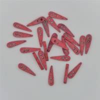 Keramikperlen, Spike, rot matt, 23x8x3mm, 2-Loch-Perlen für Doppelstrang, Spacer Perlen, Trennstege, Bild 1