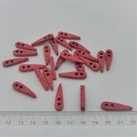 Keramikperlen, Spike, rot matt, 23x8x3mm, 2-Loch-Perlen für Doppelstrang, Spacer Perlen, Trennstege, Bild 2