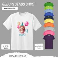 Personalisiertes Shirt GEBURTSTAG Zahl & Name personalisiert Party Igel Bild 1
